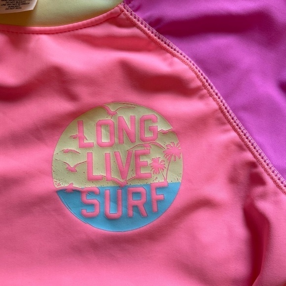 OshKosh B'gosh “Long Live Surf" Colorblock Rashguard - Picture 3 of 6